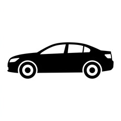 Fototapeta premium Side view illustration of sleek black sedan car isolated on white background