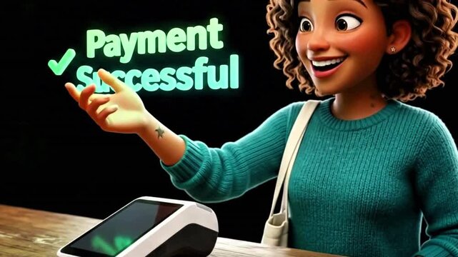 Video, Animation of payment technology via smartwatch, modern payment methods, store, NFC, card, 