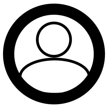 Minimalist black and white user profile icon vector. High-quality avatar symbol for website UI, app design, and digital accounts.