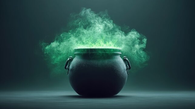Enchanting potion brewing in a mystical cauldron