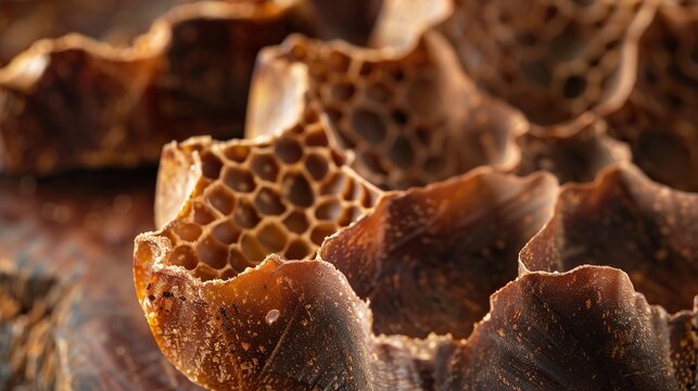 Dried soap pod seed bulges close up