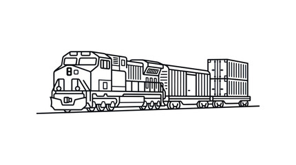 Locomotive Train Engine on Tracks Side. © Indah