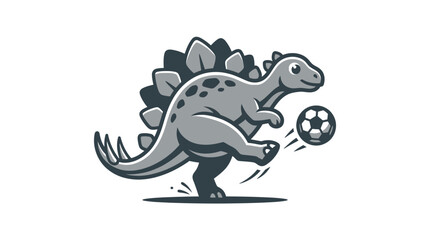 Stegosaurus Playing Soccer Ball Game. © Indah