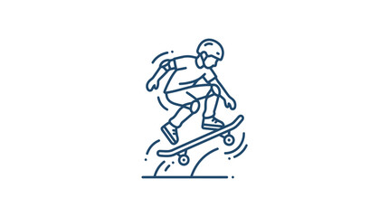 Fototapeta premium Teenager Riding a Skateboard Outdoors.