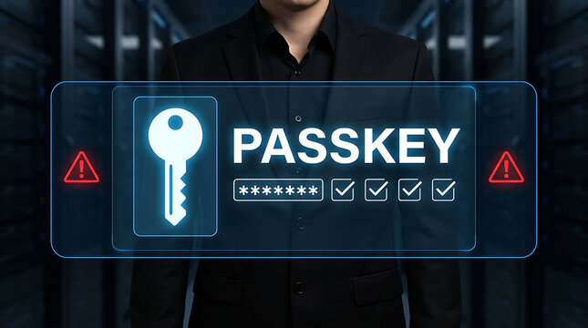 Passkey Passwordless Authentication Security Interface For Secure Digital Identity Access