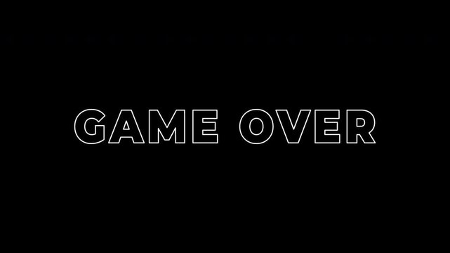 Game Over Ink Stroke Reveal Text Animation Alpha Channel 4K Video