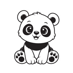 Flat vector art of an adorable bear cub sitting happily, featuring clean shapes, playful character, cute expression, and a simple cartoon design. © primus