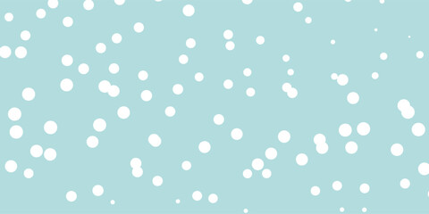 White snow falling on sky blue background seamless pattern. Flat style snowfall repeating texture for christmas greeting card © Sultan