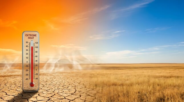 Extreme Heat Wave and Global Warming Concept