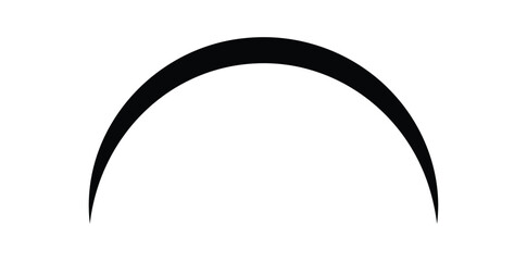 Abstract Black Arch Vector Shape, Minimalist Curved Line Crescent Moon Design Element, Geometric Half Circle Swash Accent © MindVision