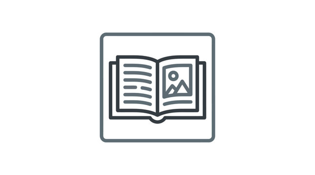 Open Book with Photo Inside.
