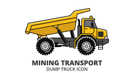 Heavy mining dump truck operating on a construction site showing powerful industrial earthmoving transport machinery © Boob's