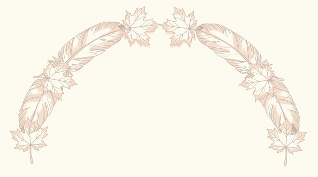 autumn leaves frame, maple leaf wreath