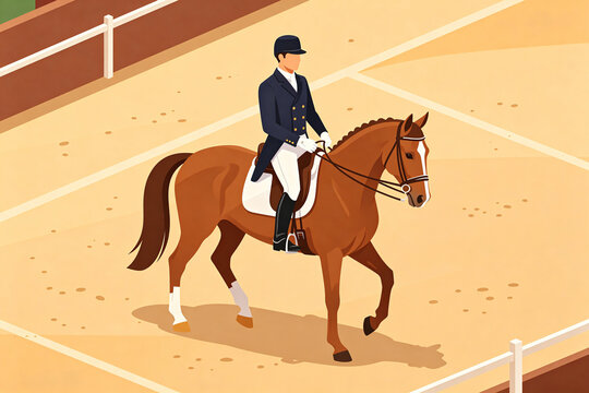 	2.5D Style Equestrian Dressage