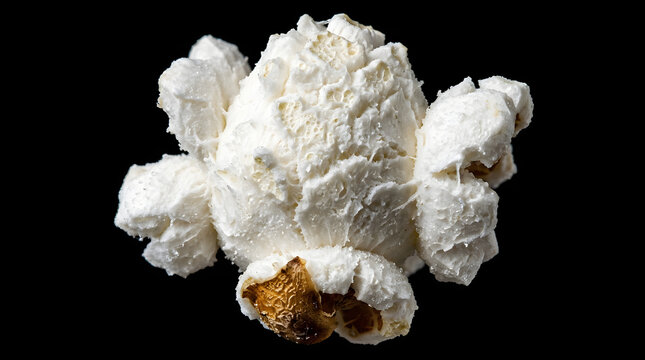 Single Crisp White Popcorn Kernel Macro Shot