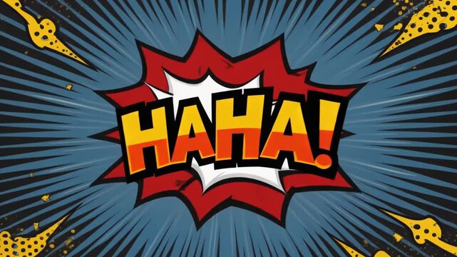 HAHA! comic-style transition animation for digital content 4k footage