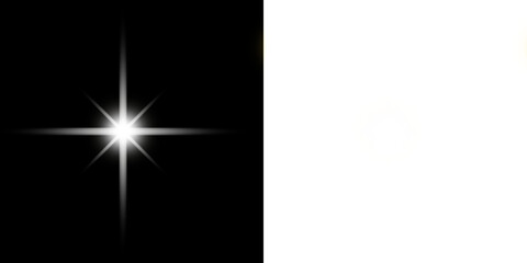 Luxury white glowing starburst lens flare light effect, magic twinkle flash, shiny radiant ray, lens flare overlay, sparkling png © Noy
