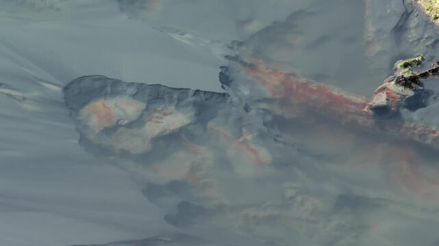 Volcanic Mudflows At Lassen Volcanic National Park In California, United States. Close-up Shot