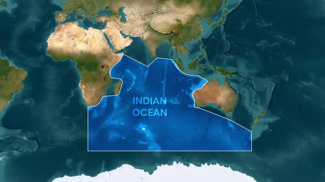 Animated map showing the vast expanse of the Indian Ocean in motion