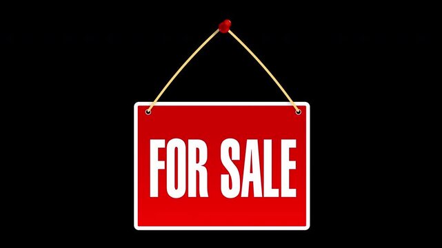 For Sale Store Red Signboard with pin