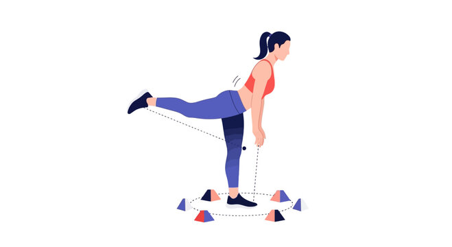 Woman doing single leg deadlift with resistance band for glutes and hamstrings workout