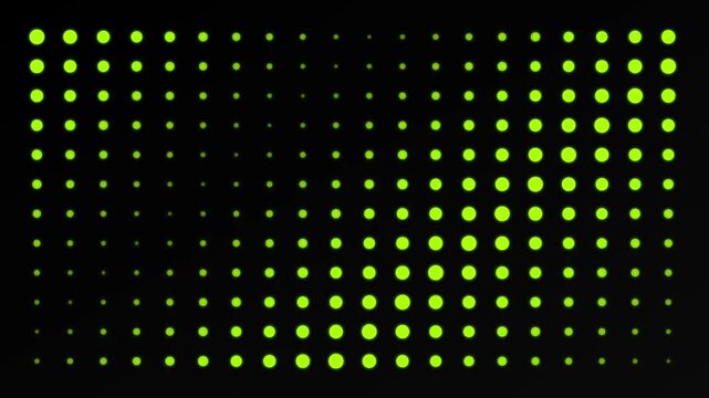 Green halftone dot pattern motion background: abstract digital grid animation for tech and projects 4k