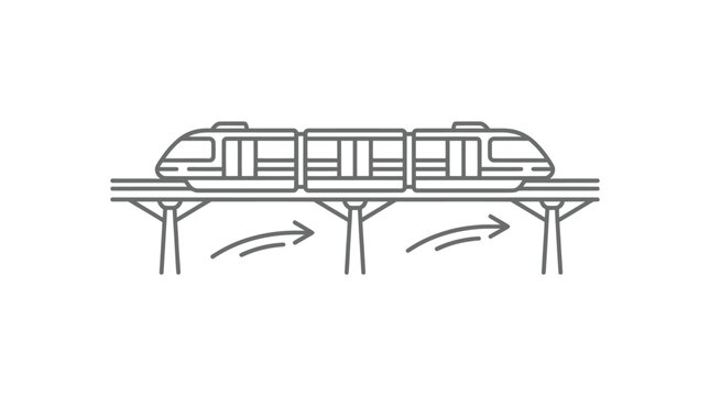 Monorail Train on Elevated Track System.