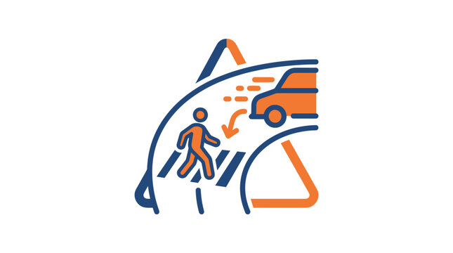 Person crossing road with oncoming car.