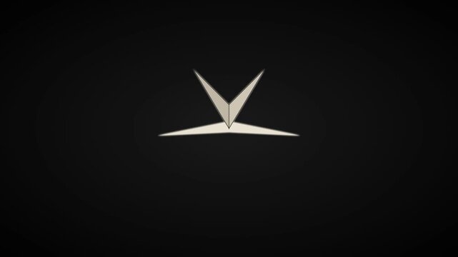 Minimalist geometric star animation on dark 4k background, for modern branding, abstract
