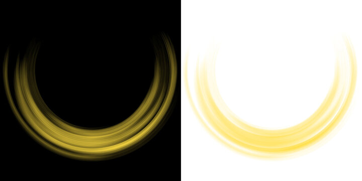Golden Glowing Light Swoosh Motion Trail, Golden Swoosh Transparent, Gold Light Effect, Gold Light Flare, len flare overlay