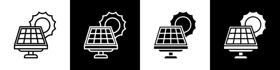 Solar energy black and white icon design concept © okta