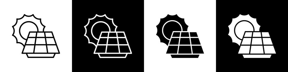 Solar energy black and white icon design concept © okta