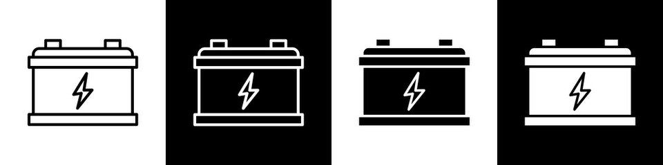 Battery black and white icon design concept © okta