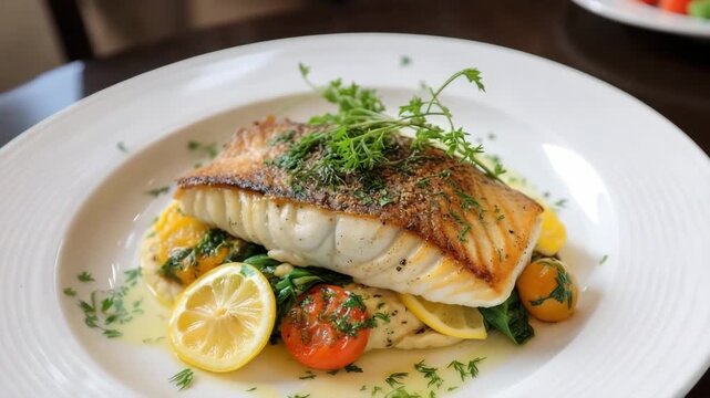 Delicious fillets of pollock or coalfish cooked in spicy marinade and served with baked salad to dinner. Exquisite pan roasted fish with a tantalizing blend of flavors and a perfectly crispy exterior.