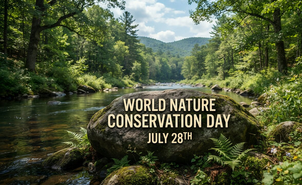 World Nature Conservation Day July 28th river rock
