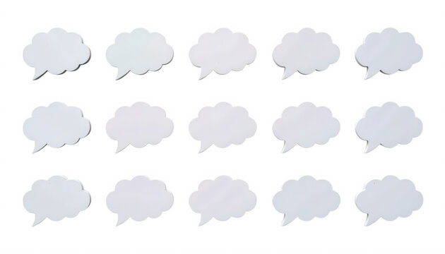 White Speech Bubble Icons Transparent Background