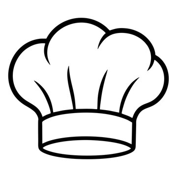 Black and white line icon of a chef's hat
