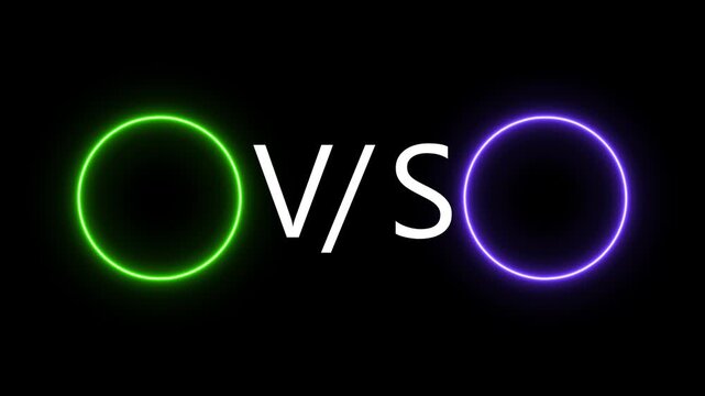 Neon Rings With Letters Against Black Background Dynamic Composition illumination circles text