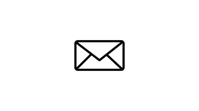 Email Icon Sequence Demonstrating Message Sending And Receiving Process video letter envelope