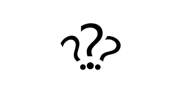 Question mark transforming into speech bubbles with ellipsis on white background interrogation
