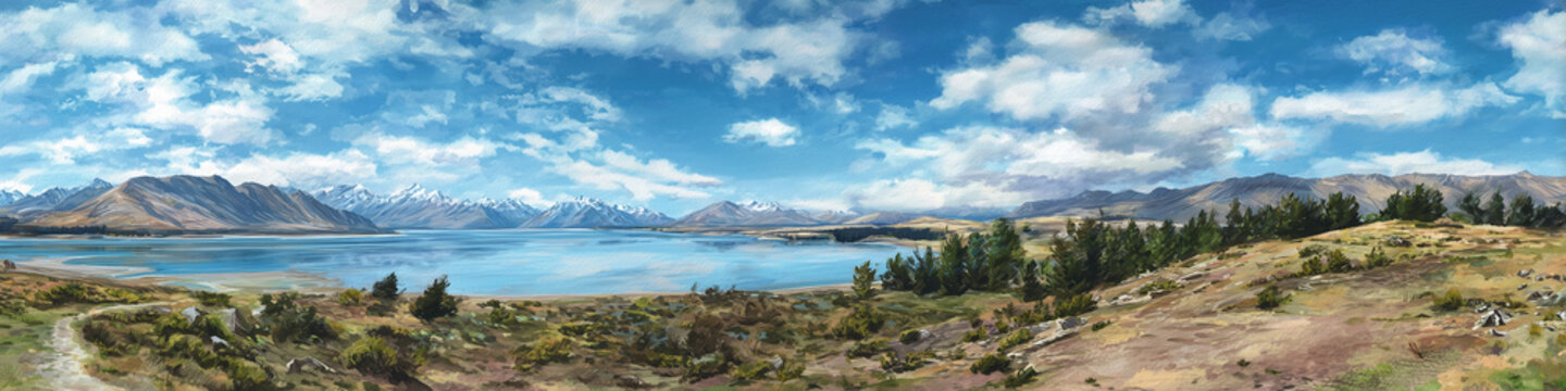 New Zealand Watercolour Landscape