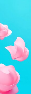Soft, blended pastel hues float against a serene blue background, spacey, pastel