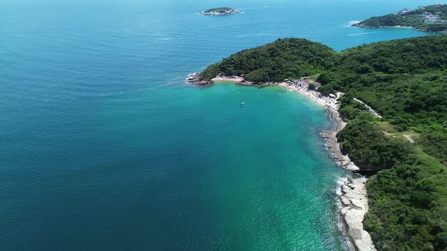 Aerial Drone Footage &ndash; Crystal Clear Waters of Azeda and Azedinha Beaches, B&uacute;zios, Brazil