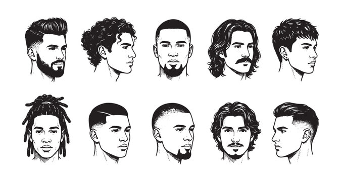 trendy american face hairstyle barbershop