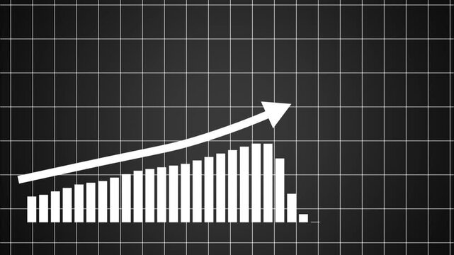Financial growth chart progressing over time stock footage clip