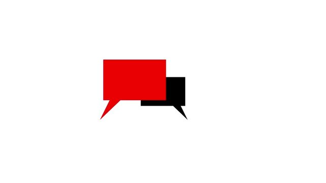 Speech Bubble Forming From Black Square Animation Sequence Minimalist Design video dialogue