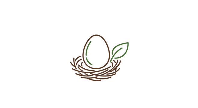 Minimalist Nest Depicting New Beginnings And Nature's Embrace With Fresh Lines and Design