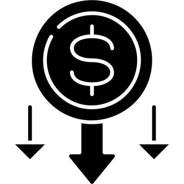 Glyph Solid Price Down Icon