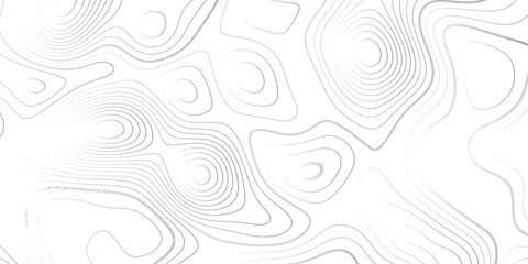 Abstract topographic contour map and geographic mountain relief background design. Topographic white and gery wavey contour line style map white background. . Geographic mountain relief.  © Mina