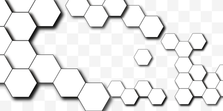 Abstract Geometric Technology 3D White Light and grey Structure Featuring a Polygonal Honeycomb Pattern with Luxury Design. Science network pattern, connecting lines and dots Medical background, 